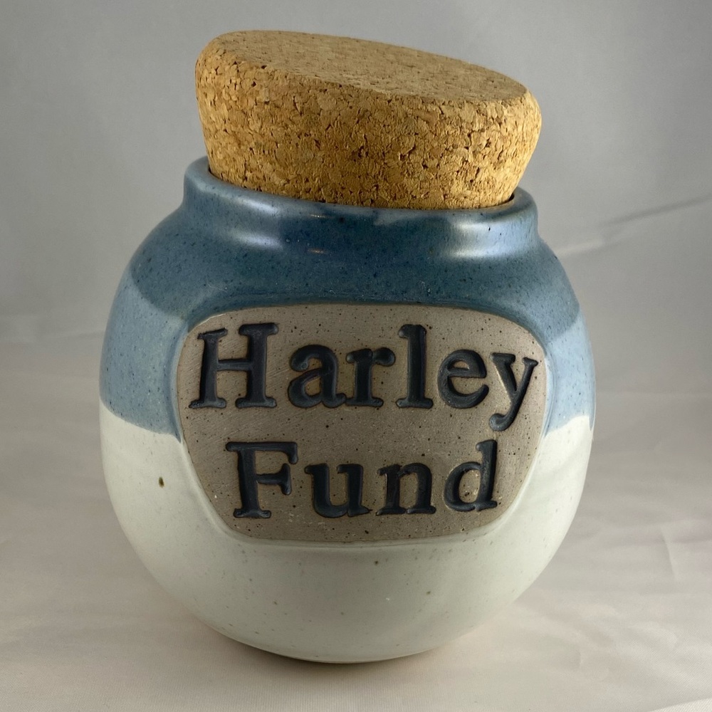 Harley Davidson Fund Pottery Change Jar - Change Bank